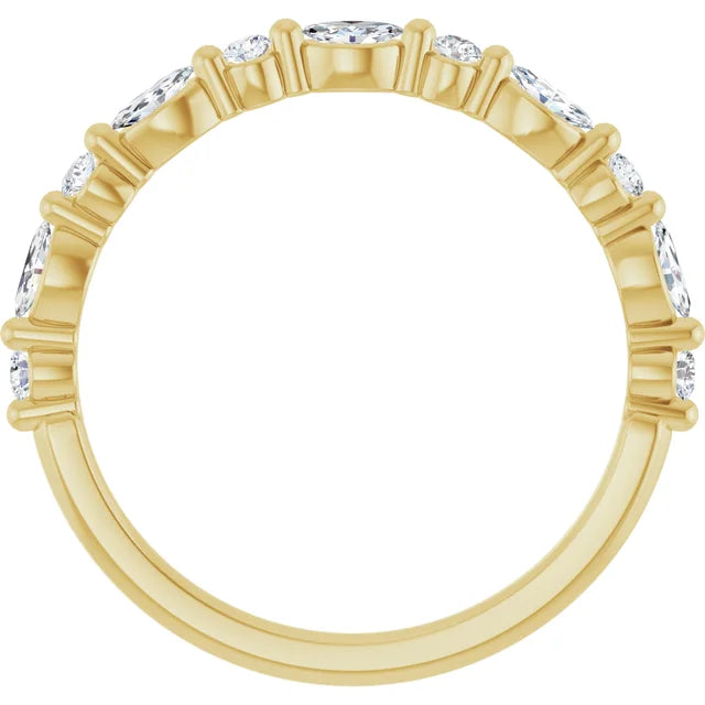 Diamond Wedding Rings 14K 0.35 ctw Marquise and Round Lab-Grown Diamond Wedding ring