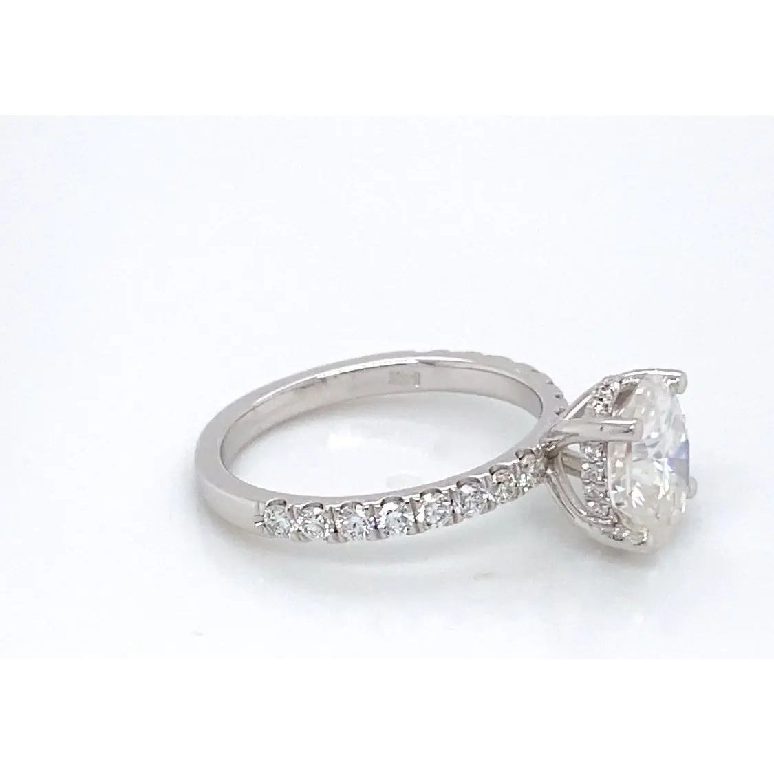 14K French Set LG Diamond Accented Engagement Ring Farsi Jewelers