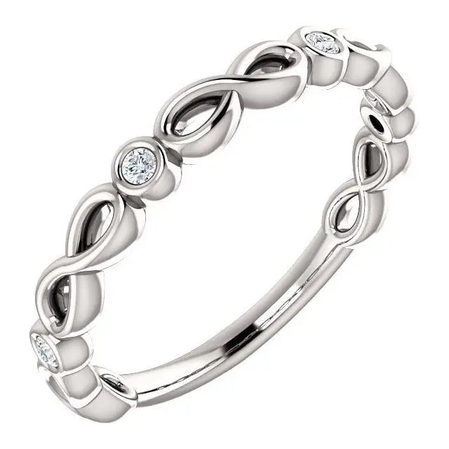 14K White .06 CTW Diamond Anniversary Band - Farsi Jewelers