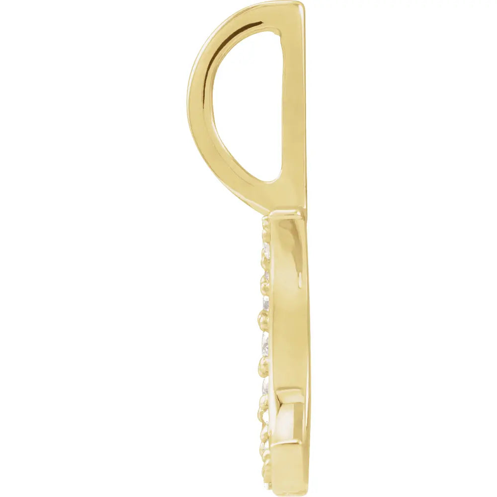 14K Yellow .07 CTW Natural Diamond Crescent Moon Charm/Pendant - Farsi Jewelers