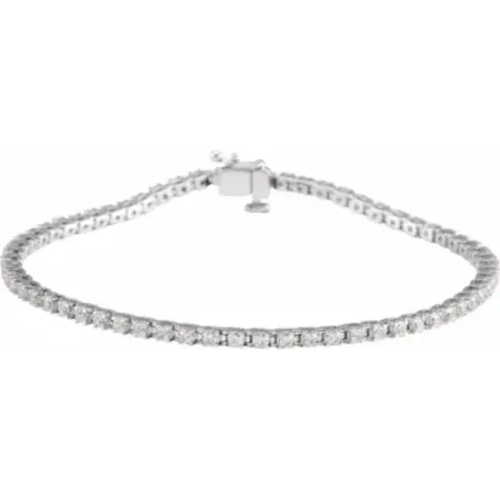 14KW 2 CTW Lab-Grown Diamond Line Bracelet - Farsi Jewelers