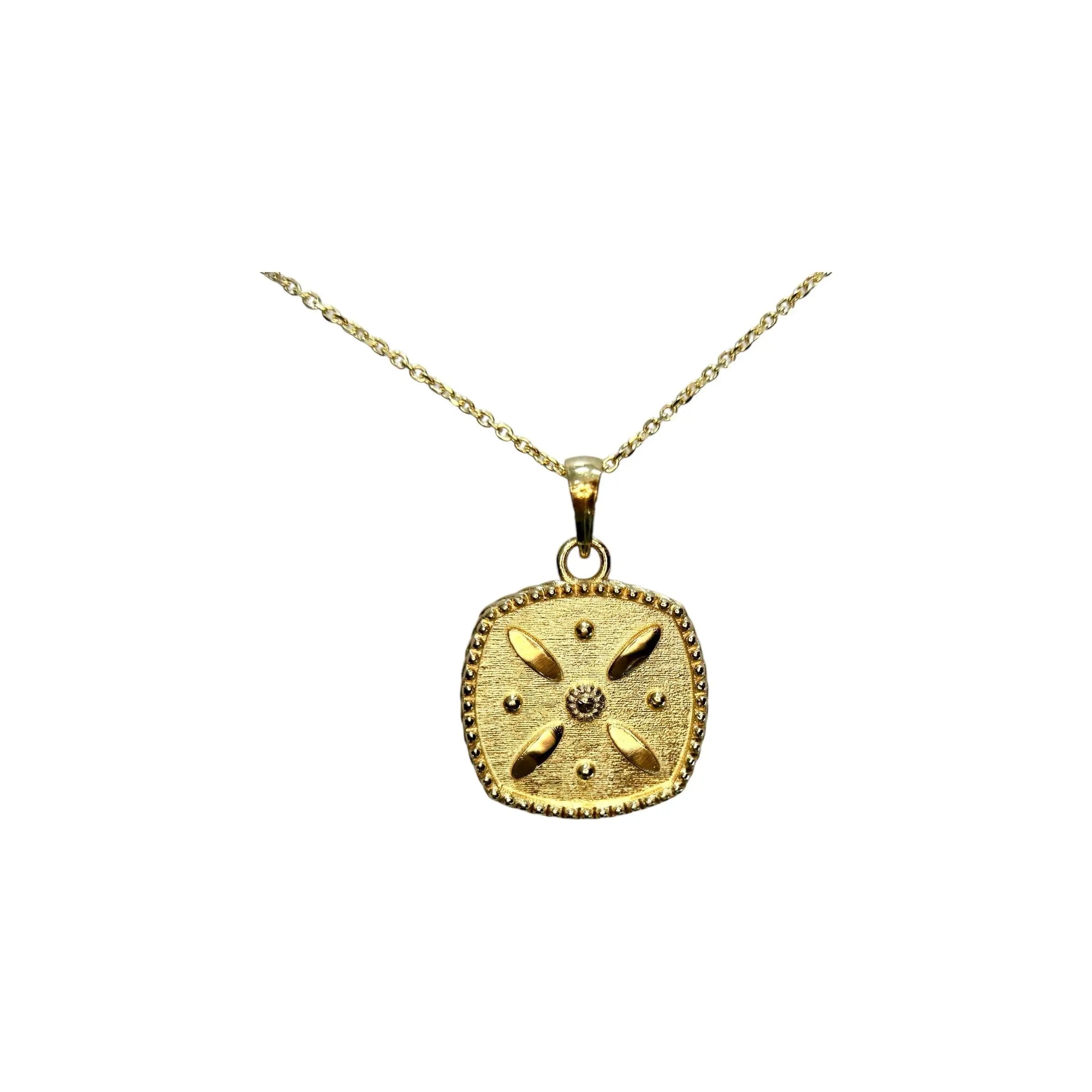 14KY Gold Darafsh-Pendant - 1-mm Solid cable chain Farsi Jewelers