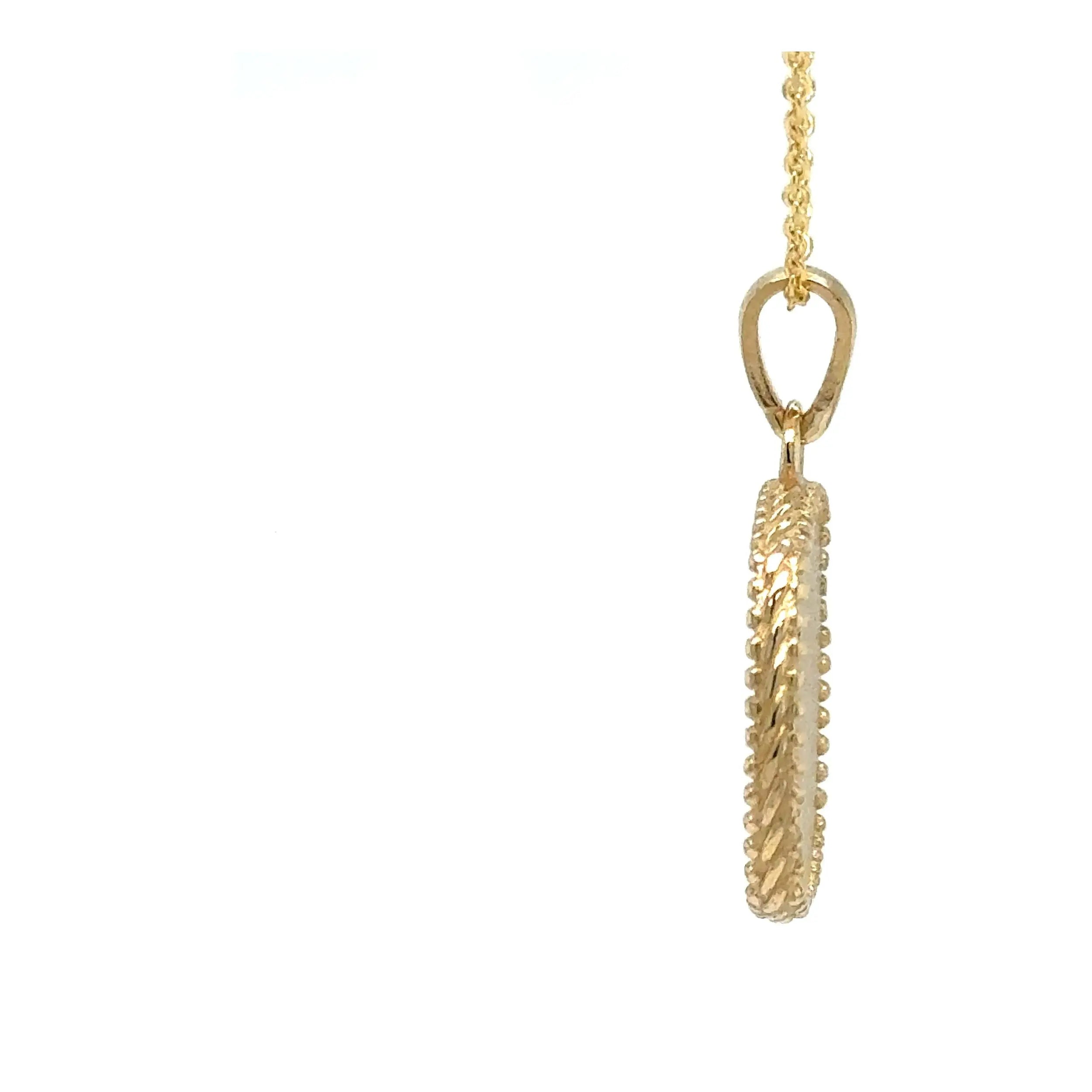 14KY Gold Darafsh-Pendant - 1-mm Solid cable chain Farsi Jewelers