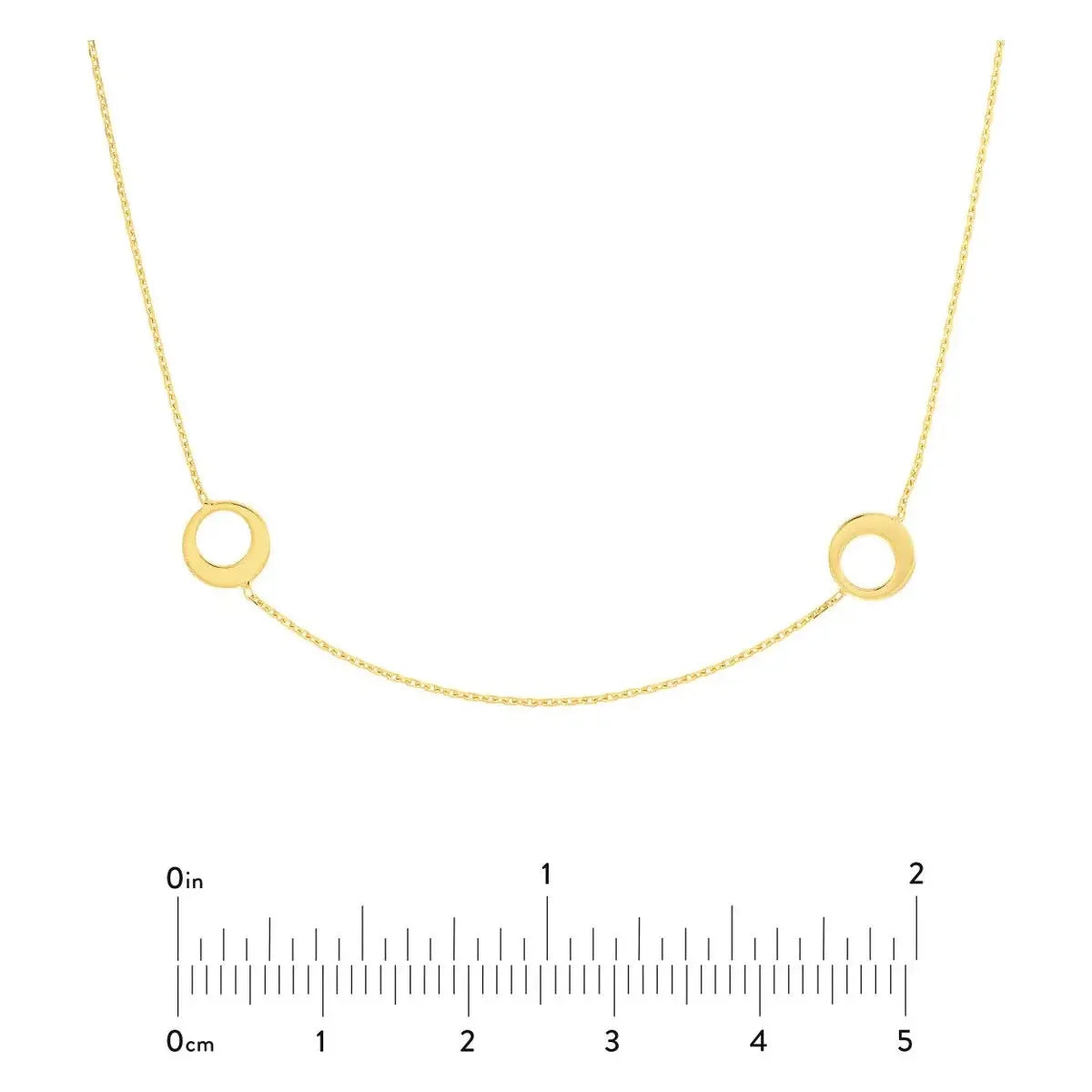 Gold Fashion Jewelry 14K Yellow Gold Half Open Circle Station Necklace