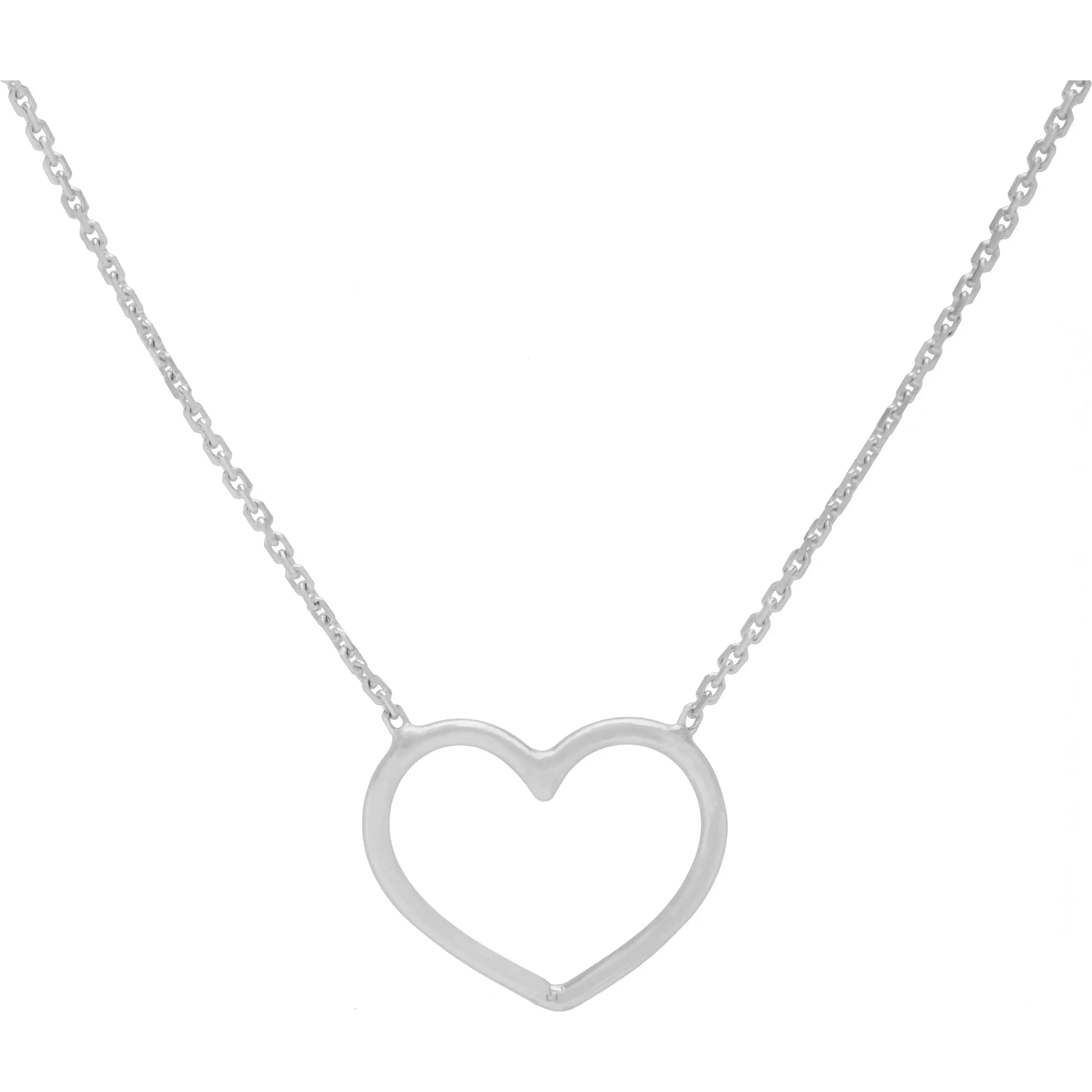 14KY Open Heart Necklace 16" to 18" Adjustable Farsi Jewelers
