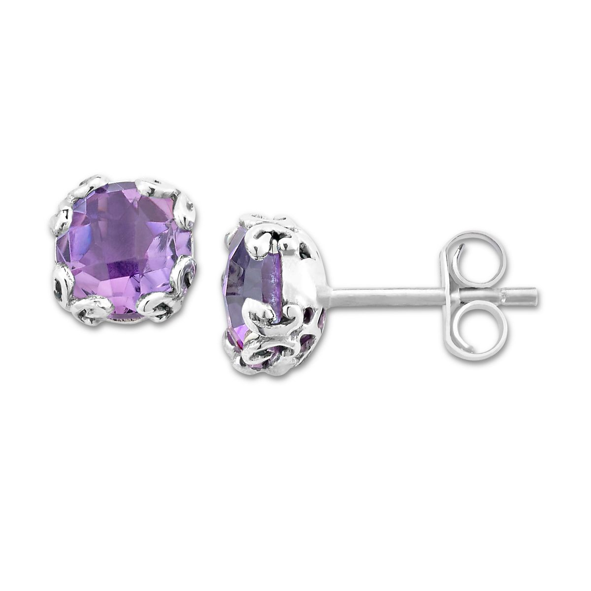 Birthday Collection Amethyst Stud Earrings for February