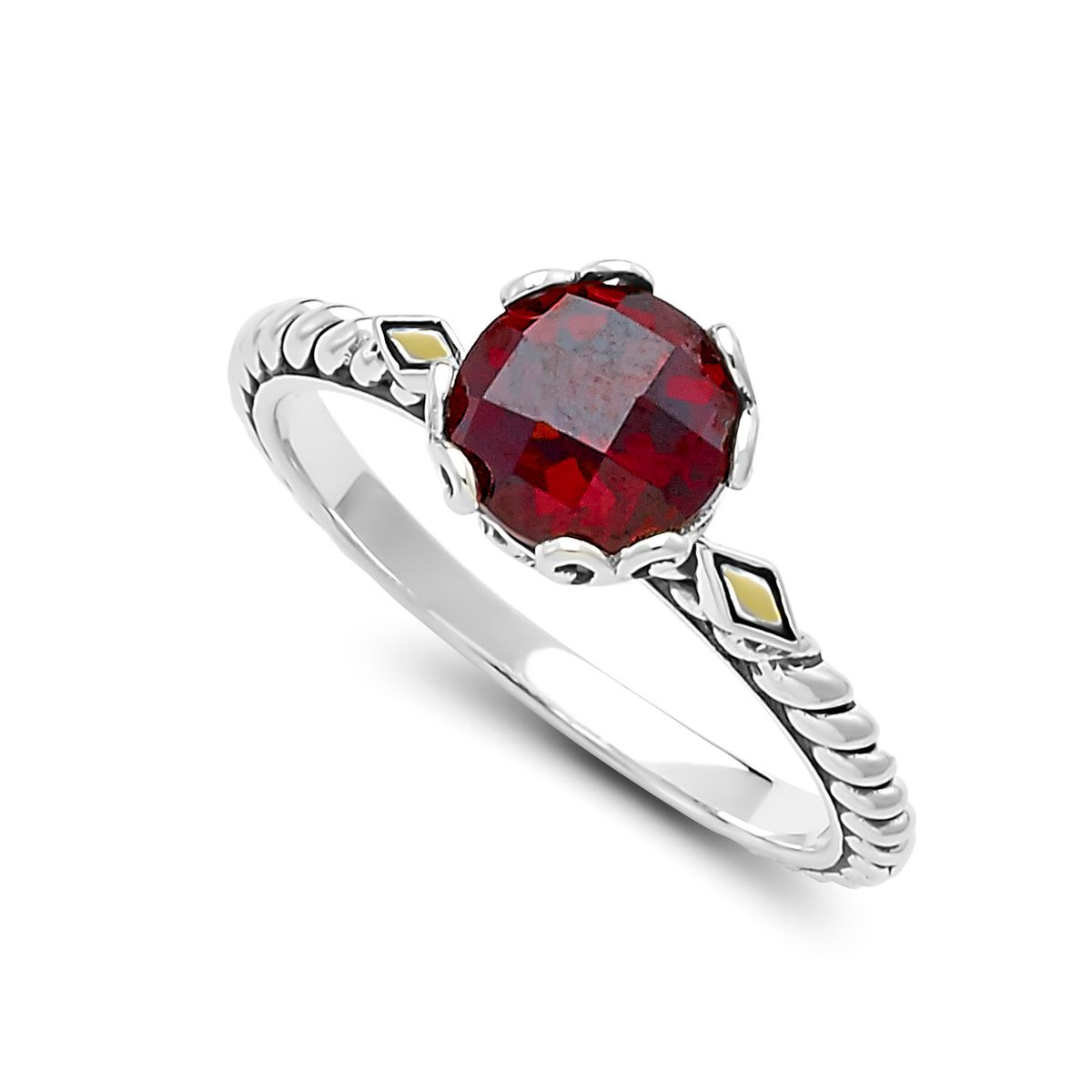 Birthday Collection Sterling Silver & 18K Garnet Birthstone Ring