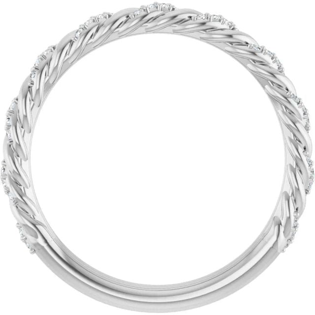 Diamond Wedding Rings Diamond Pavé Cable Twist Wedding Band 0.25 ctw