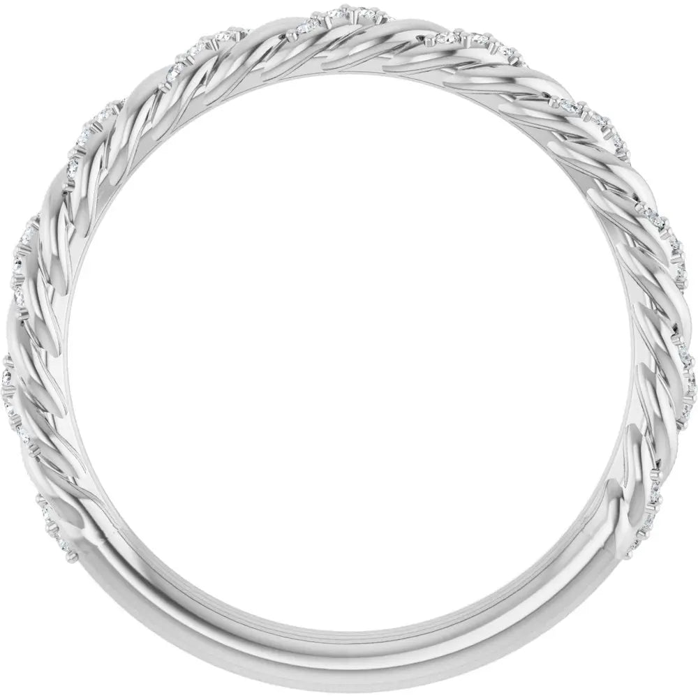 Diamond Pavé Cable Twist Wedding Band 0.25CTW - Farsi Jewelers