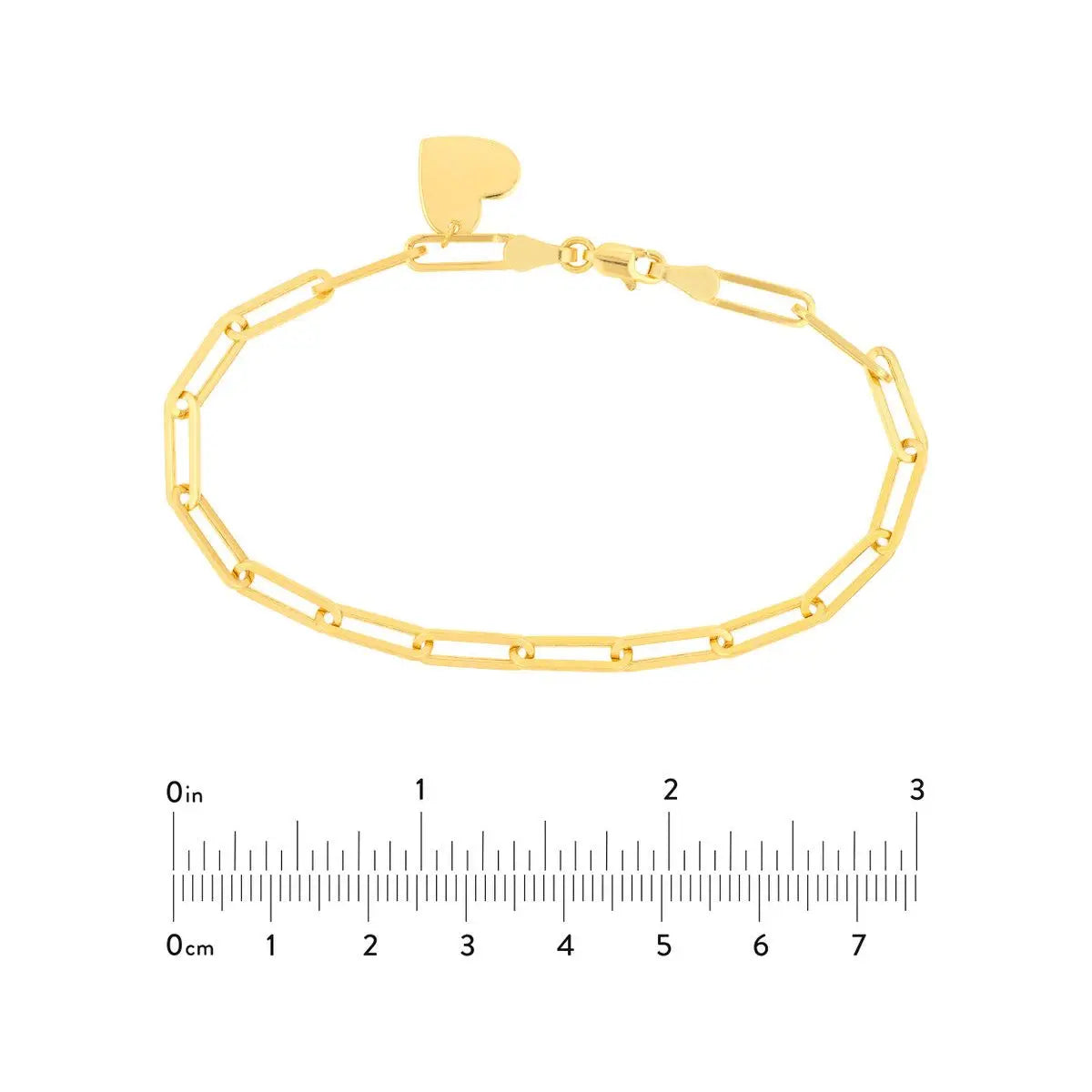 HOLLOW LNG LINK BR W DANGLE HEART Farsi Jewelers