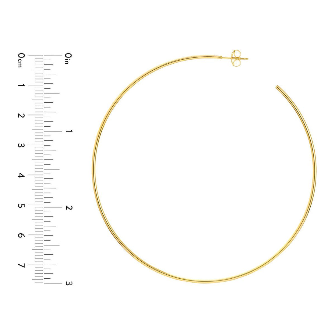 14KY Gold Large Open Hoop 75mm