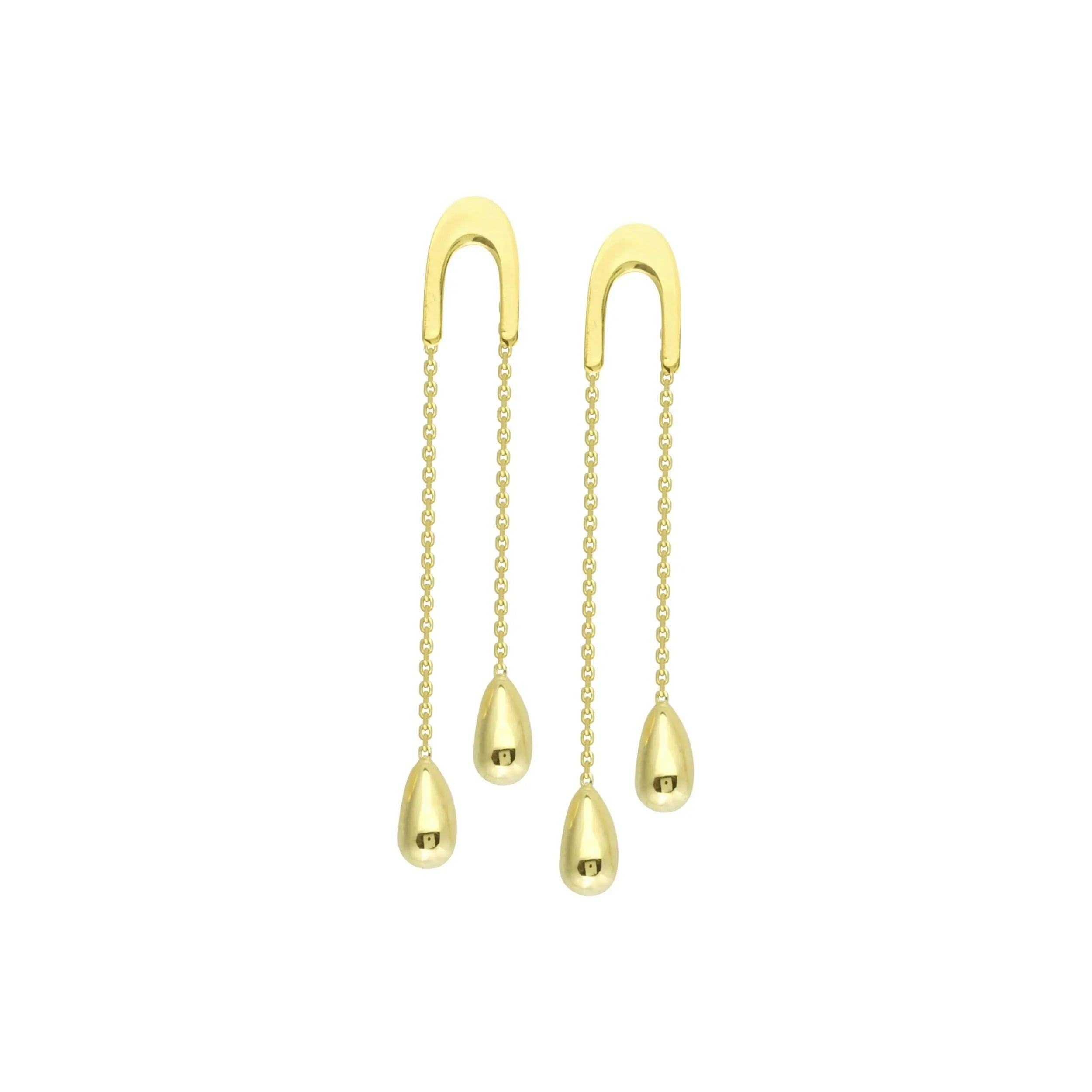 U SHAPE FRONT THEADER W/DNGL PUFF TEARS Farsi Jewelers