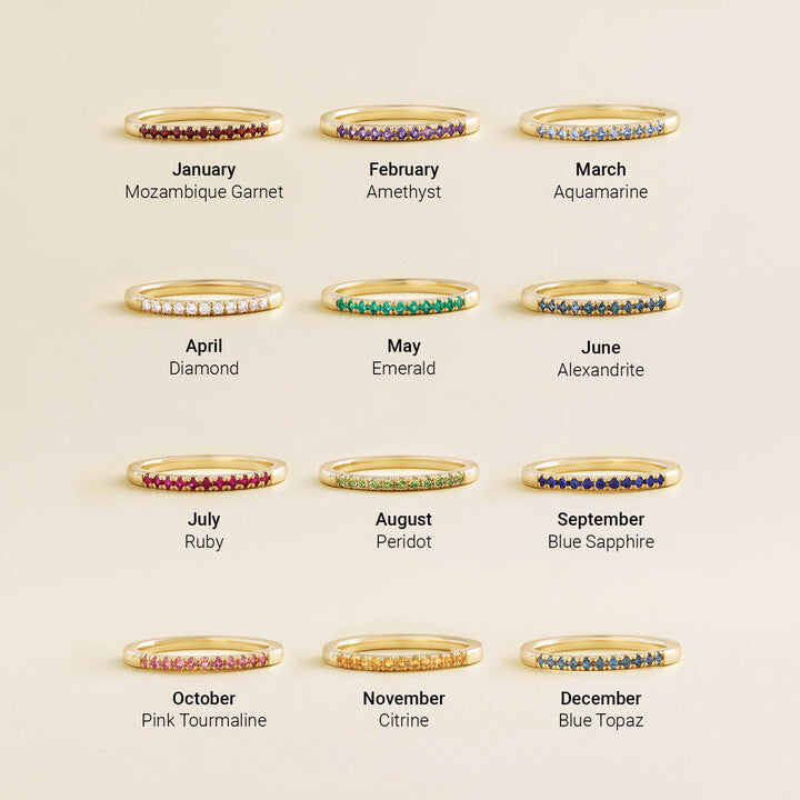 Birthstone Jewelry by month