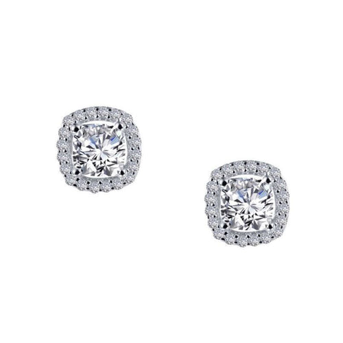 Load image 1 in gallery view. Silver Jewelry Silver-Simulated Diamond Halo Stud Earrings