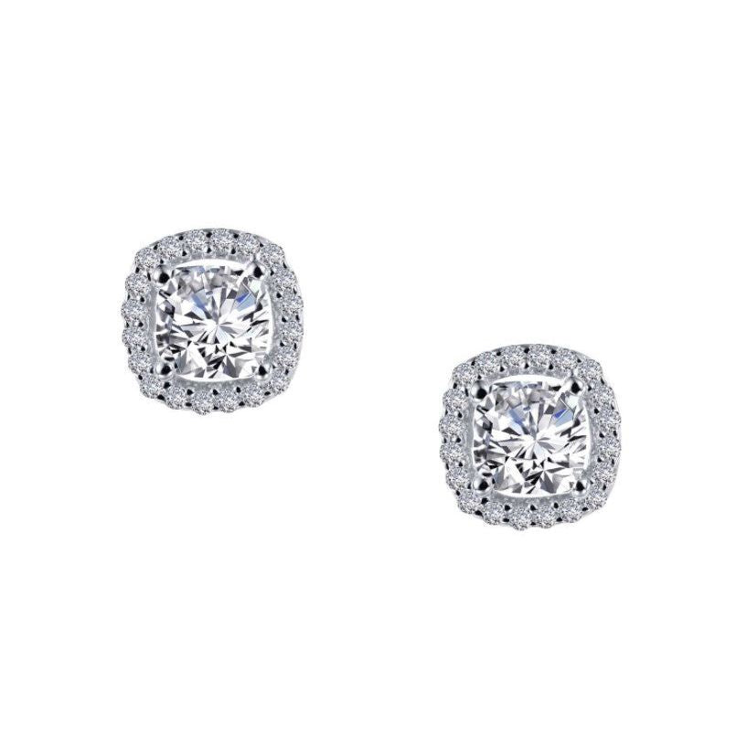 Silver Jewelry Silver-Simulated Diamond Halo Stud Earrings