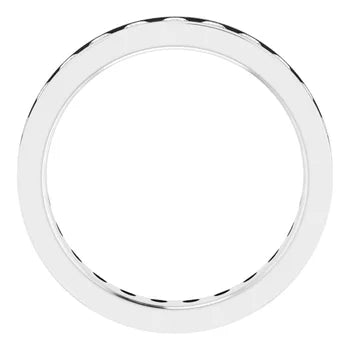 Diamond Wedding Rings 14K White Gold Channel-Set Eternity Band — 2.5mm Lab-Grown Diamonds
