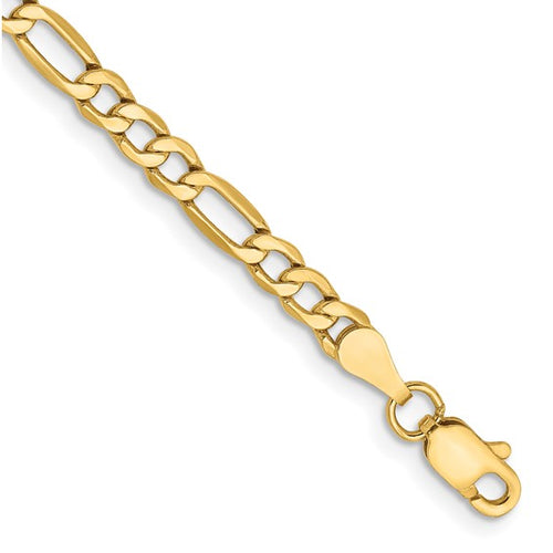 Load image 1 in gallery view. Gold Fashion Jewelry 10K Yellow Gold Semi-Solid Figaro Bracelet