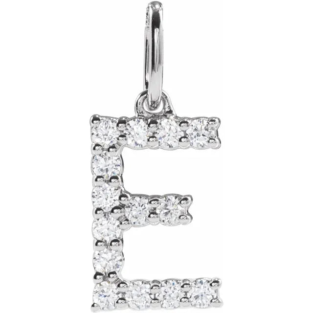 Diamond Jewelry Collections Lab-Grown Diamond Initial Pendant - 14K White Gold | Pendant or Necklace