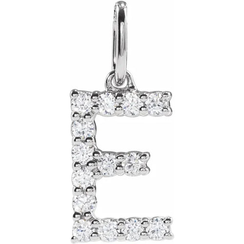 Load image 1 in gallery view. Diamond Jewelry Collections Lab-Grown Diamond Initial Pendant - 14K White Gold | Pendant or Necklace
