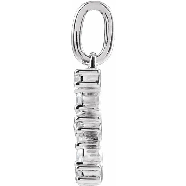 Diamond Jewelry Collections Lab-Grown Diamond Initial Pendant - 14K White Gold | Pendant or Necklace