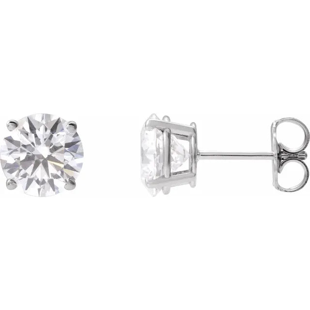 Diamond Jewelry Collections 14K White Stud Earrings - 3.0 ctw Lab-Grown Diamond