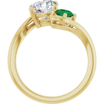 Load image 1 in gallery view. Engagement Rings 14K Yellow 2 Stone Engagement Ring