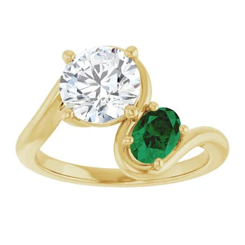 Engagement Rings 14K Yellow 2 Stone Engagement Ring