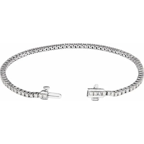 Load image 1 in gallery view. Diamond Jewelry Collections 14K White Gold 2 CTW Lab-Grown Diamond Tennis Bracelet — 4-Prong, 7 Inch