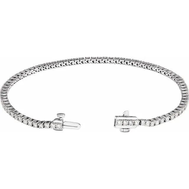 Diamond Jewelry Collections 14K White Gold 2 CTW Lab-Grown Diamond Tennis Bracelet — 4-Prong, 7 Inch