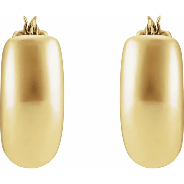 Gold Fashion Jewelry 14K Yellow Gold Hoop Earrings – 20 mm Polished Classic