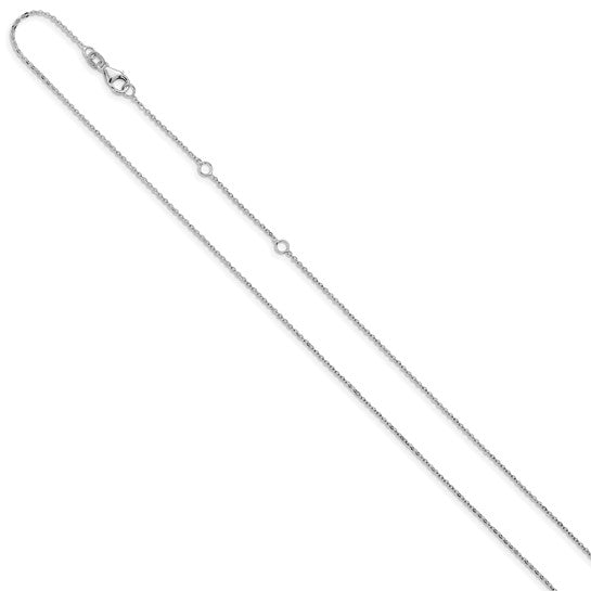 Gold Fashion Jewelry Platinum Cable Chain - 1.1mm Adjustable 16 to 18 Inches