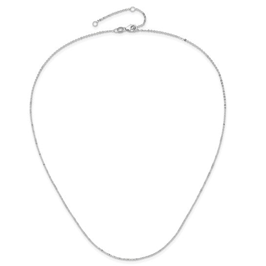 Gold Fashion Jewelry Platinum Cable Chain - 1.1mm Adjustable 16 to 18 Inches