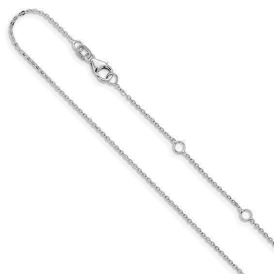 Gold Fashion Jewelry Platinum Cable Chain - 1.1mm Adjustable 16 to 18 Inches