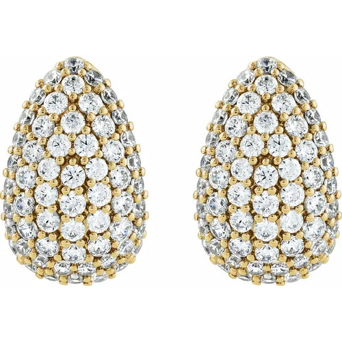 Load image 1 in gallery view. Diamond Jewelry Collections 14K Yellow Gold Lab-Grown Diamond Teardrop Earrings – 1 3/4 CTW