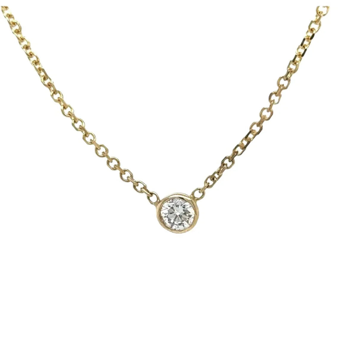 Diamond Jewelry Collections 14K Yellow 14K 0.35 ct Lab-Grown Diamond Bezel-Set Necklace