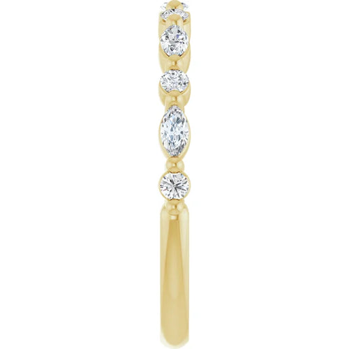 Load image 1 in gallery view. Diamond Wedding Rings 14K 0.35 ctw Marquise and Round Lab-Grown Diamond Wedding ring