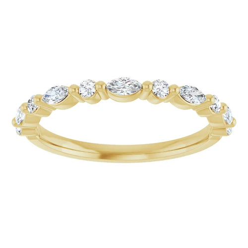 Load image 1 in gallery view. Diamond Wedding Rings 14K 0.35 ctw Marquise and Round Lab-Grown Diamond Wedding ring