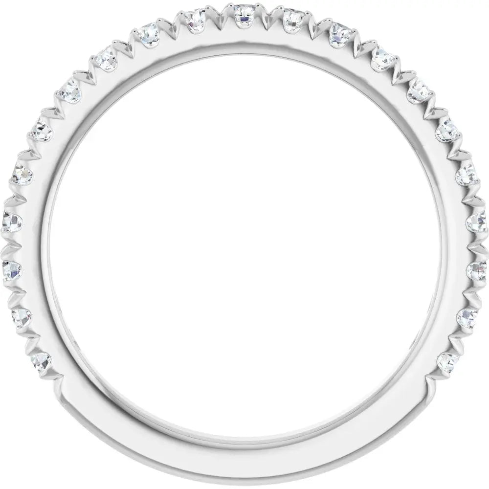 14KW 0.33 ctw French set Lab-Grown Diamond wedding Ring