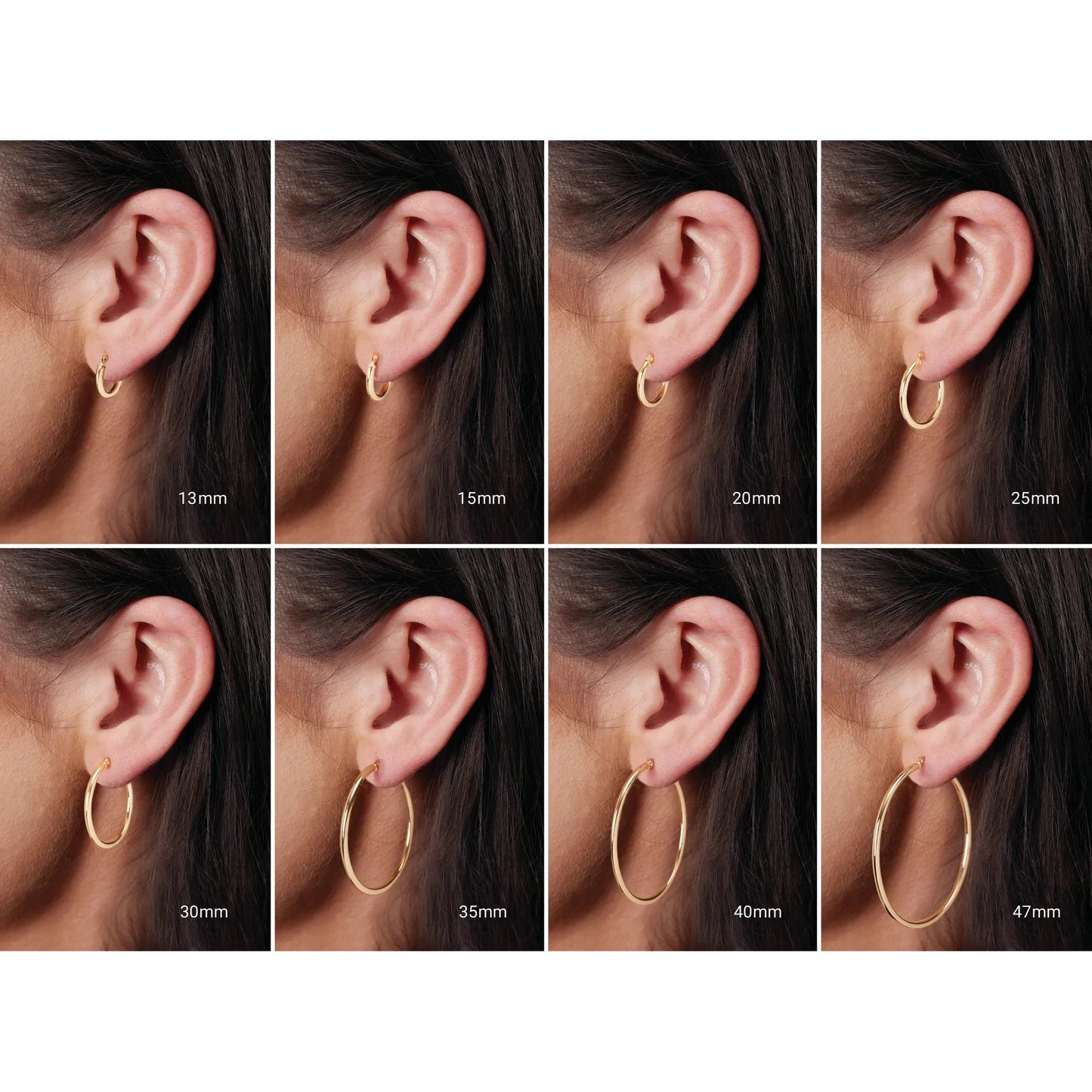 14K 13mm Hoop Earrings
