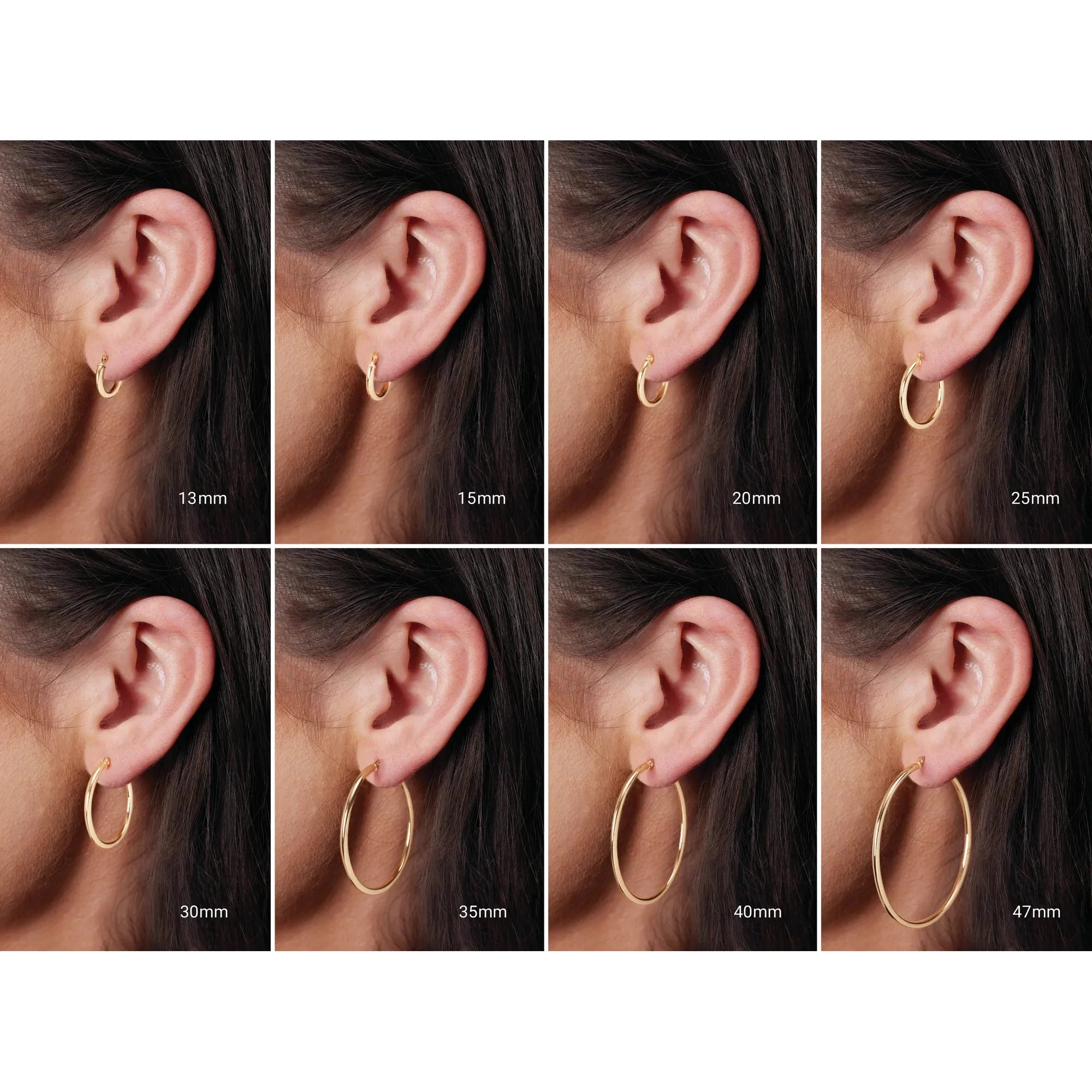 14K Gold 10mm Endless Hoop Earrings - Farsi Jewelers