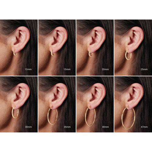 Load image 1 in gallery view. 14K 13mm Hoop Earrings