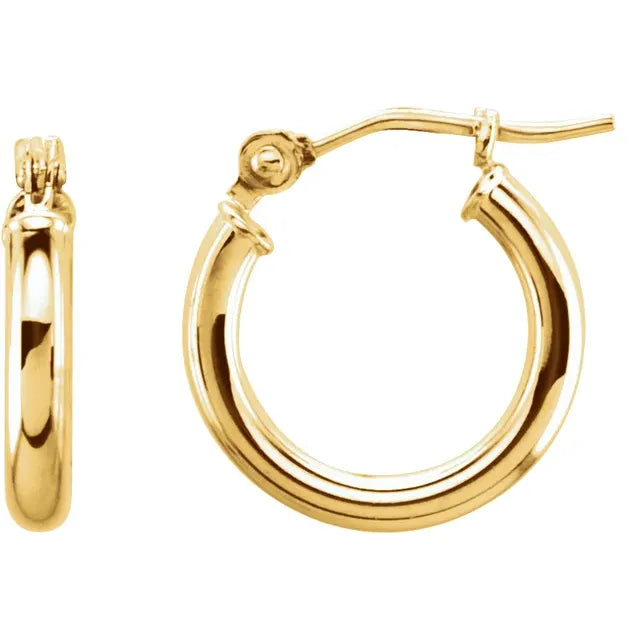 14K 13mm Hoop Earrings