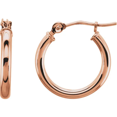 Load image 1 in gallery view. Gold Fashion Jewelry Rose gold 14K 15-mm Hoop Earrings