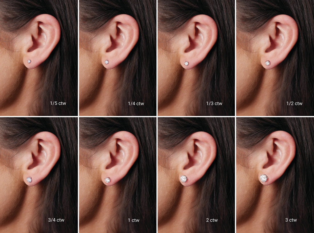 14K 1-CTW Lab-Grown Diamond Stud Earring - Farsi Jewelers