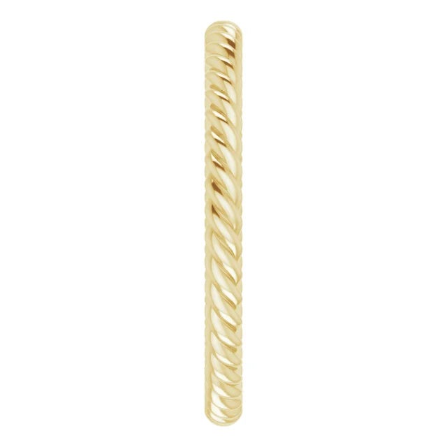 14K 2mm Rope Wedding Band