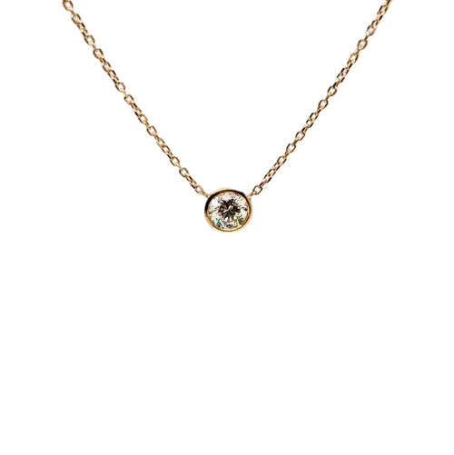 Load image 1 in gallery view. Diamond Jewelry Collections 0.35 CT Lab-Grown Diamond Bezel Pendant – 14K Gold