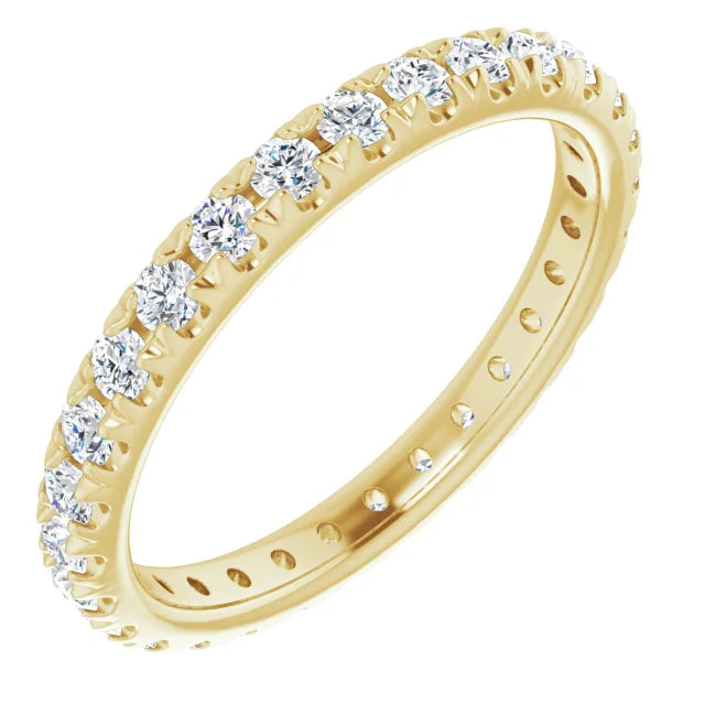 14K French-Set 1 ctw Lab-Grown Wedding Ring