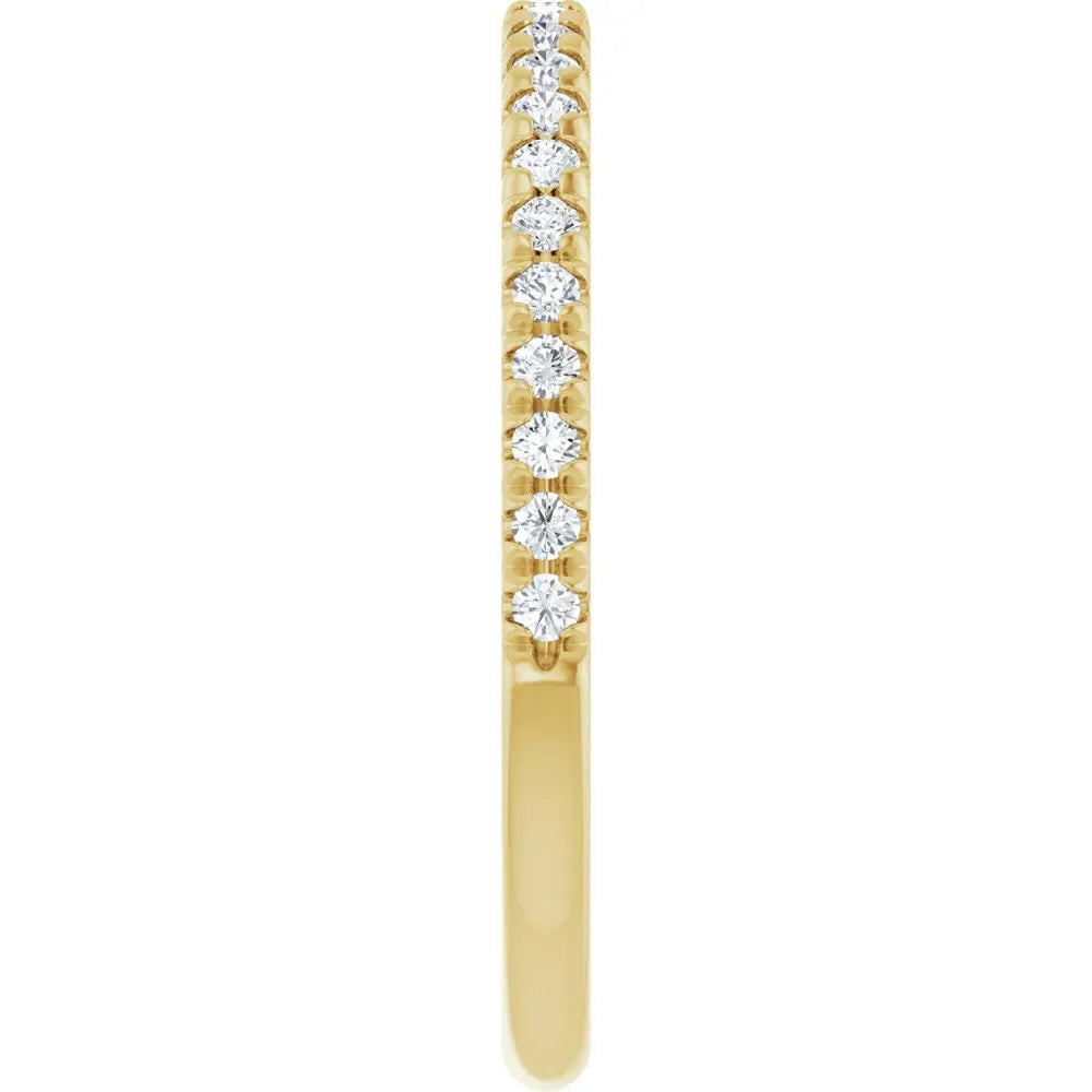 14K French set 0.25 ctw Lab-Grown Diamond Wedding Ring
