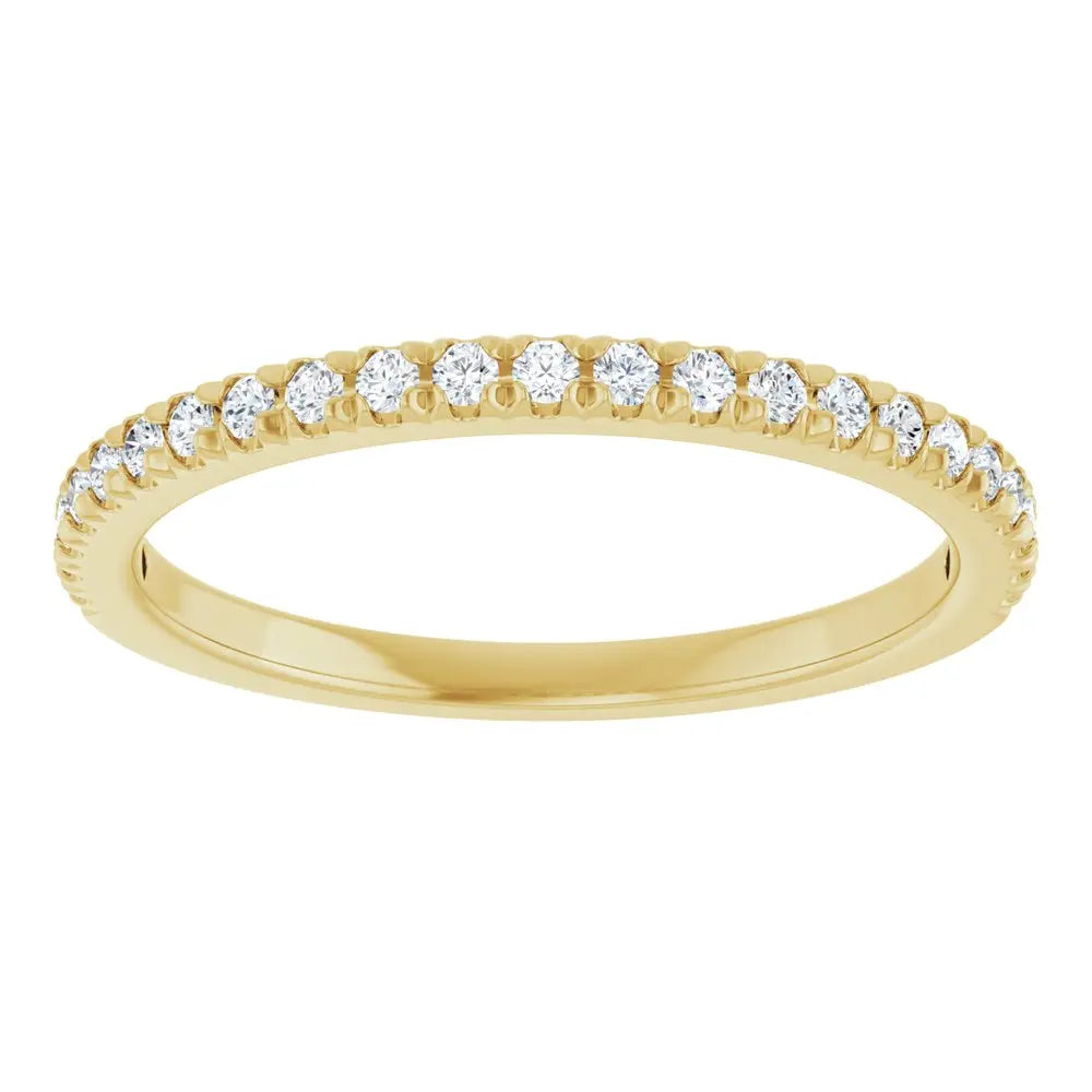 14K French set 0.25 ctw Lab-Grown Diamond Wedding Ring