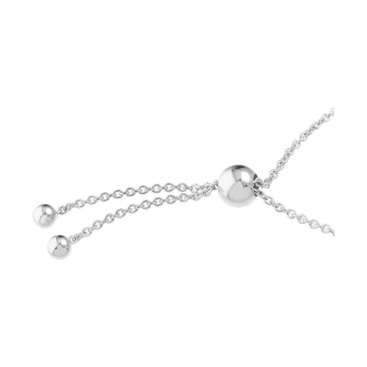 Diamond Jewelry Collections 14K White Gold Bezel-Set Diamond Bracelet Adjustable– 0.04 ctw